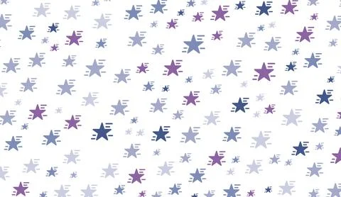 Seamless pattern with purple and blue stars on a white background for creative Stock Illustration