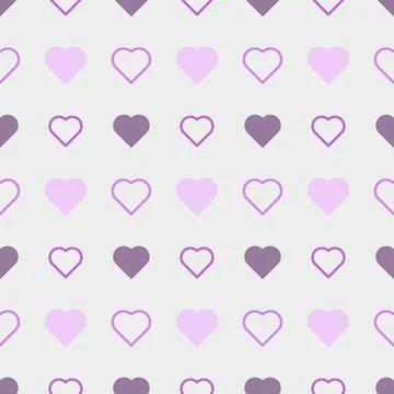 Seamless pattern with purple and pink hearts on a purple background. Can be u Stock Illustration