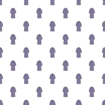 Seamless pattern with purple bathrobe icons for spa Stock Illustration