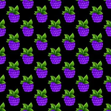Seamless pattern with purple berry Stock Illustration
