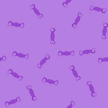 Seamless pattern purple bone shape dog toy for chewing and playing イラスト素材