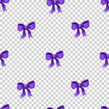 Seamless pattern with purple bow. Illustration in simple watercolor style. Stock Illustration