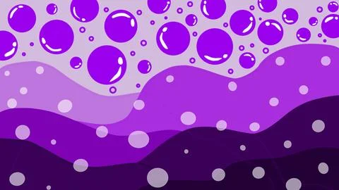 A seamless pattern of purple bubbles and waves Stock Illustration