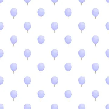 Seamless pattern with purple cotton candy sweets Stock Illustration