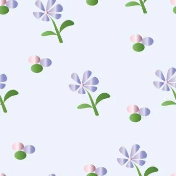 Seamless pattern with purple daisy flowers vector Stock Illustration