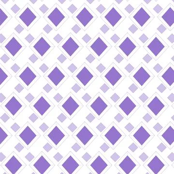 Seamless pattern of purple diamonds on white background Stock Illustration