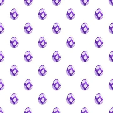 Seamless pattern with purple easter eggs decorating background Stock Illustration