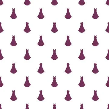 Seamless pattern with purple evening dress shapes Stock Illustration