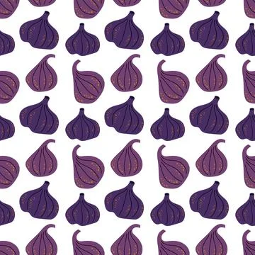 Seamless pattern with purple figs vector illustration Stock Illustration