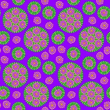 Seamless Pattern with Purple flower Stock Illustration