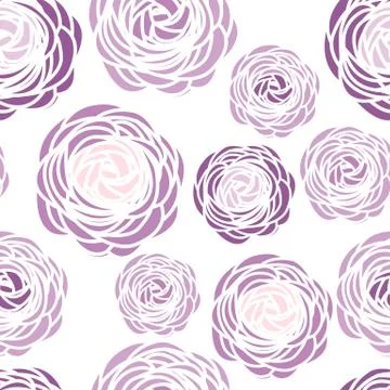 Seamless pattern with purple flowers Stock Illustration