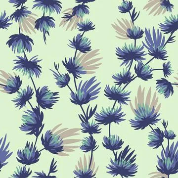 Seamless pattern with purple flowers. Stylized vector flowers. Illustrazione stock
