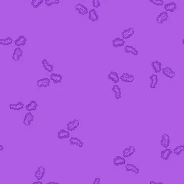 Seamless pattern purple fluffy clown wig parts white background 스톡 일러스트