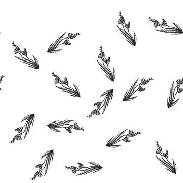 Seamless pattern purple freesia sketch hand drawn Stock Illustration