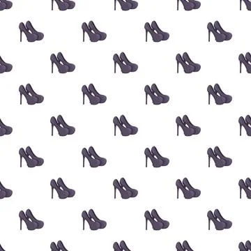 Seamless pattern of purple high heel shoes 스톡 일러스트