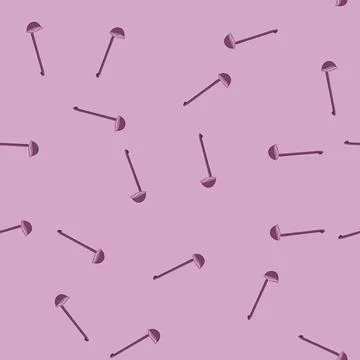 Seamless pattern purple kitchen ladle tool for cooking and serving food Stock Illustration