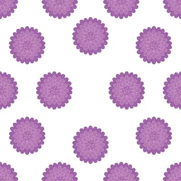 Seamless pattern with purple mandalas on a white background. Stockillustratie