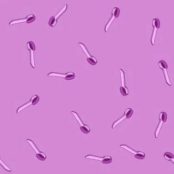 Seamless pattern Purple measuring scoop tool for cooking ingredients Stock Illustration
