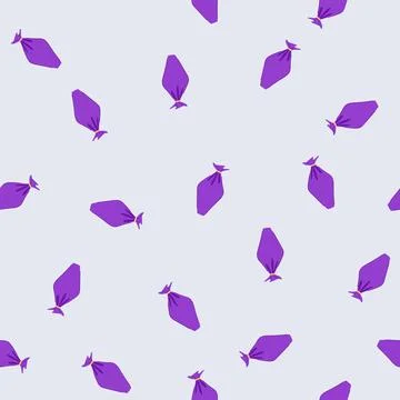 Seamless pattern purple pastry bag containing cream ready for decorating Stock Illustration