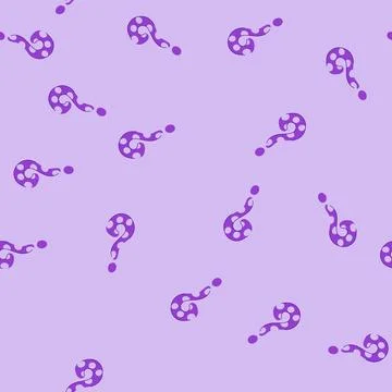 Seamless pattern purple polka dot question mark symbol indicating uncertainty Stock Illustration