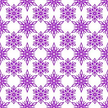 Seamless pattern of purple snowflakes on a white background, texture, design Stock-Illustration