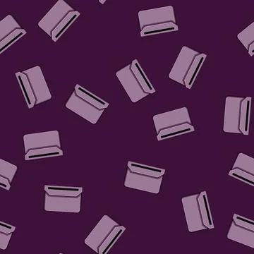 Seamless pattern Purple travel wallet flat icon design Illustrazione stock