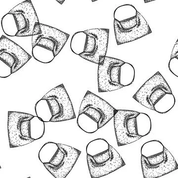 Seamless pattern purse trendy handbag sketch hand drawn Stock Illustration
