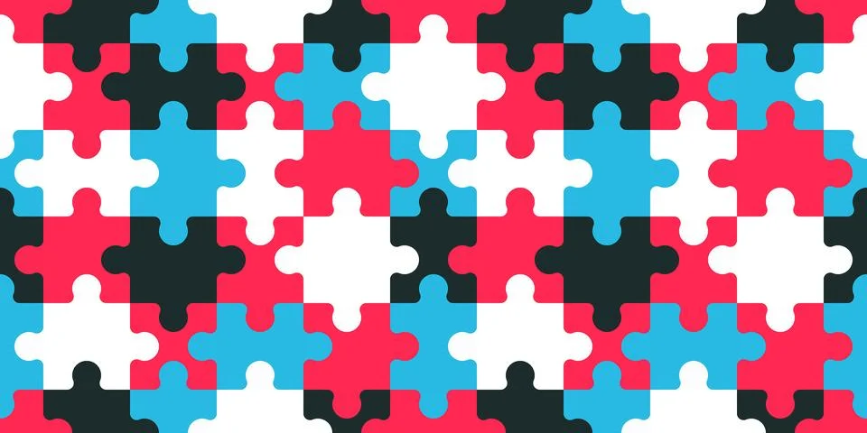 Seamless pattern with Puzzle Stock Illustration
