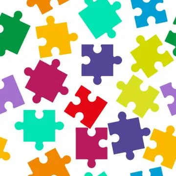 Seamless pattern of puzzle pieces for texture, textiles and simple background Illustrazione stock