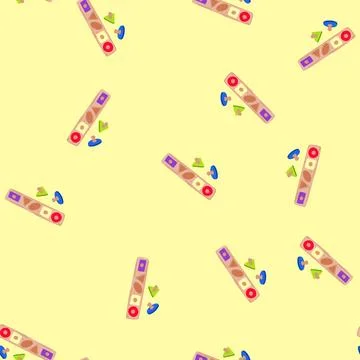 Seamless pattern puzzle shape sorter cartoon vector Illustrazione stock