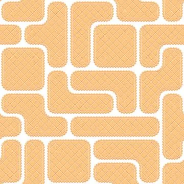 Seamless pattern with puzzles of cookies, wafer, waffle. Stock Illustration