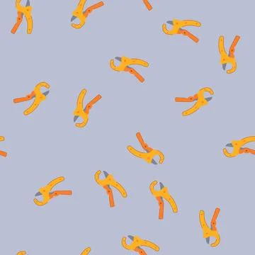 Seamless pattern pvc pipe cutter cartoon vector Stock Illustration