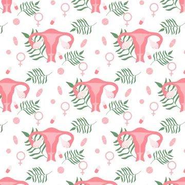 Seamless pattern with queen and leaves. Stock Illustration