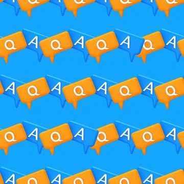 Seamless pattern Question and Answer Bubble Speech minimal concept. Cartoon 3 イラスト素材