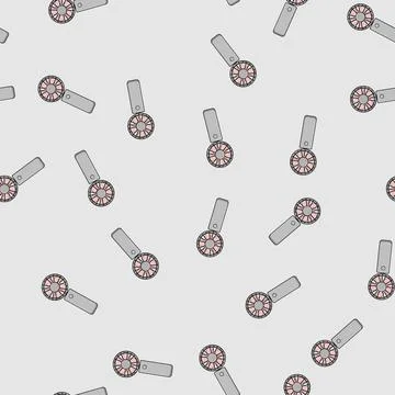 Seamless pattern quiet hand electric fan cartoon vector Illustrazione stock