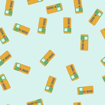 Seamless pattern quiz voting clicker cartoon vector Stock Illustration