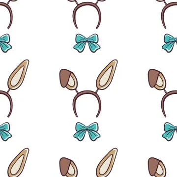 Seamless Pattern Rabbit Ears Stock Illustration