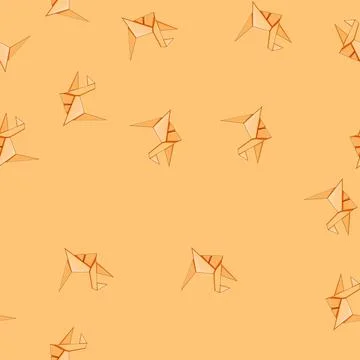 Seamless pattern rabbit origami animals cartoon vector 库存插图