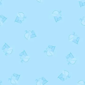 Seamless pattern rabbit origami animals cartoon vector 스톡 일러스트