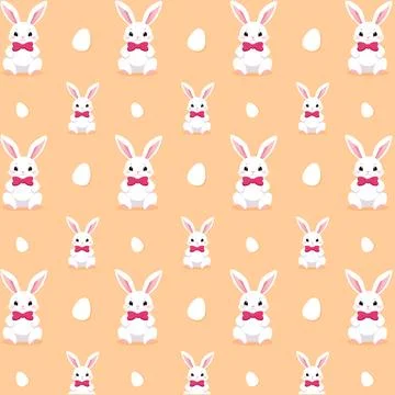 Seamless pattern with rabbits and eggs. Happy Easter. Cute rabbit for Easter. Illustrazione stock
