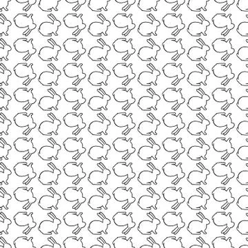Seamless pattern with rabbits. Stock Illustration