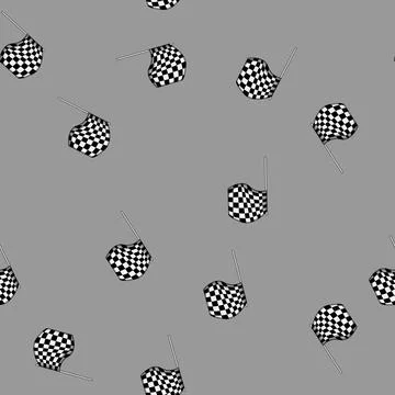 Seamless pattern race finish flag cartoon vector Illustrazione stock