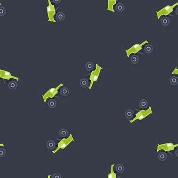 Seamless pattern racing rc car toy cartoon vector Stock Illustration