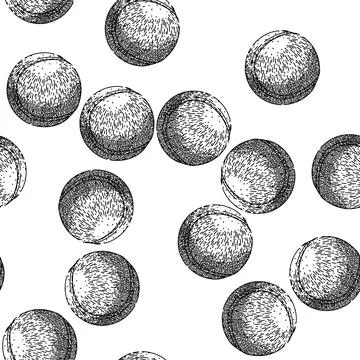 Seamless pattern racket tennis ball sketch hand drawn Stock Illustration
