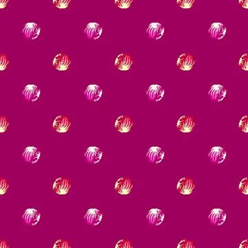 Seamless pattern Radicchio salad on bright pink background. Minimalism orname Stock Illustration