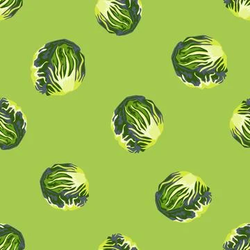 Seamless pattern Radicchio salad on bright background. Simple ornament with g 스톡 일러스트