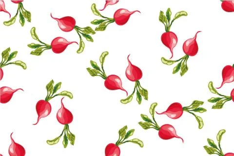 Seamless pattern of radishes 스톡 일러스트
