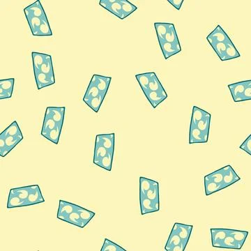 Seamless pattern rag bath mat cartoon vector Stock Illustration