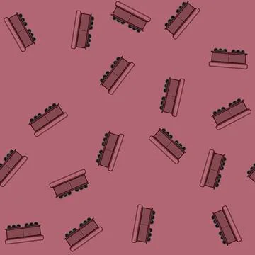 Seamless pattern rail coal wagon cartoon vector Stock Illustration