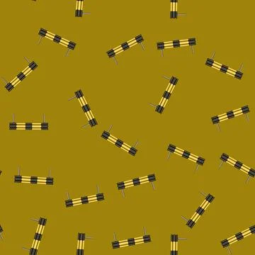 Seamless pattern rail guard rails cartoon vector Stock Illustration